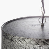 Foster Iron Pendant Light, Hand Painted Metallic Silver