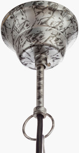 Foster Iron Pendant Light, Hand Painted Metallic Silver