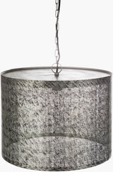Foster Iron Pendant Light, Hand Painted Metallic Silver