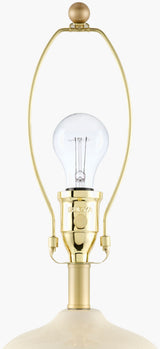 Foxton 31" Ceramic Table Lamp, Hand Painted Cream