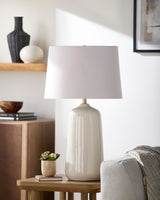 Foxton 31" Ceramic Table Lamp, Hand Painted Cream