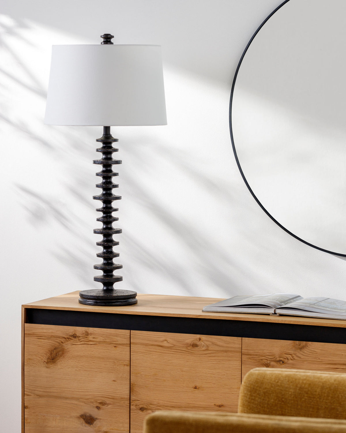 Merrill 37" Resin Table Lamp, Painted Black