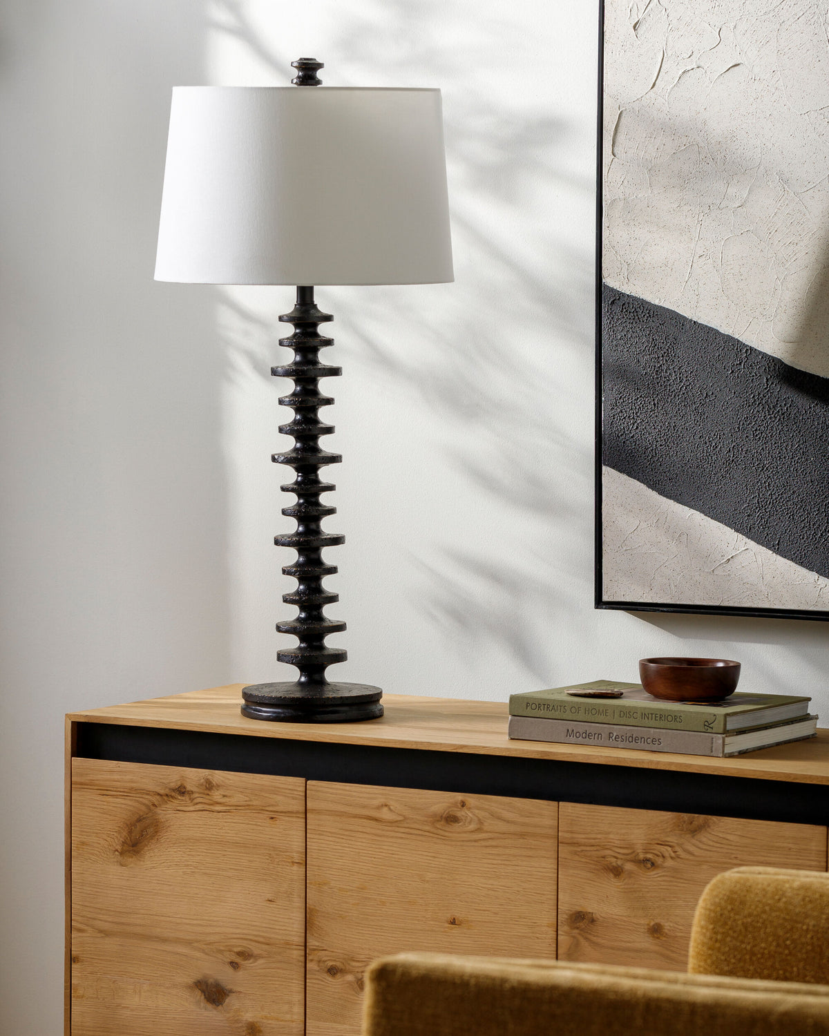 Merrill 37" Resin Table Lamp, Painted Black