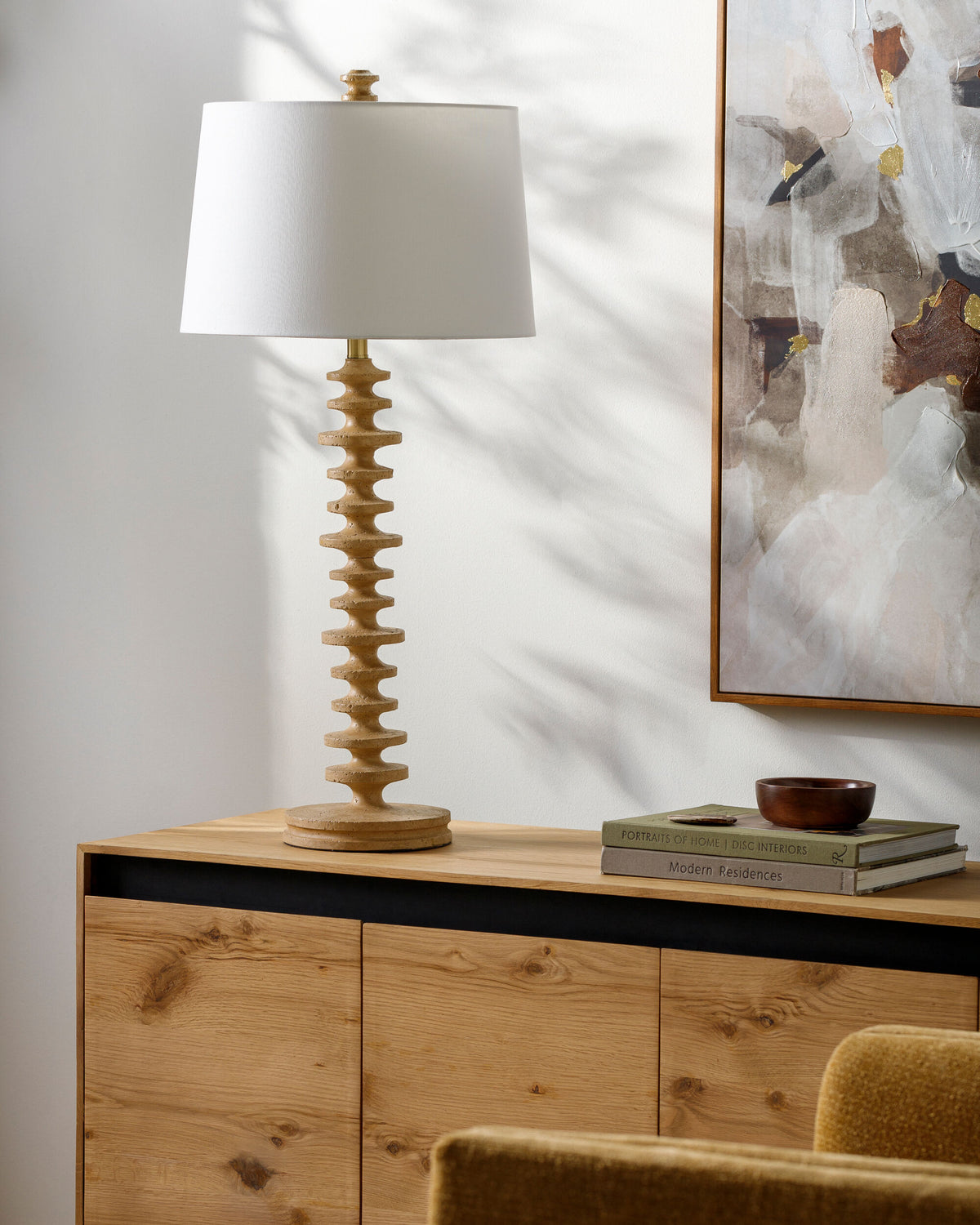 Merrill 37" Resin Table Lamp, Painted Brown