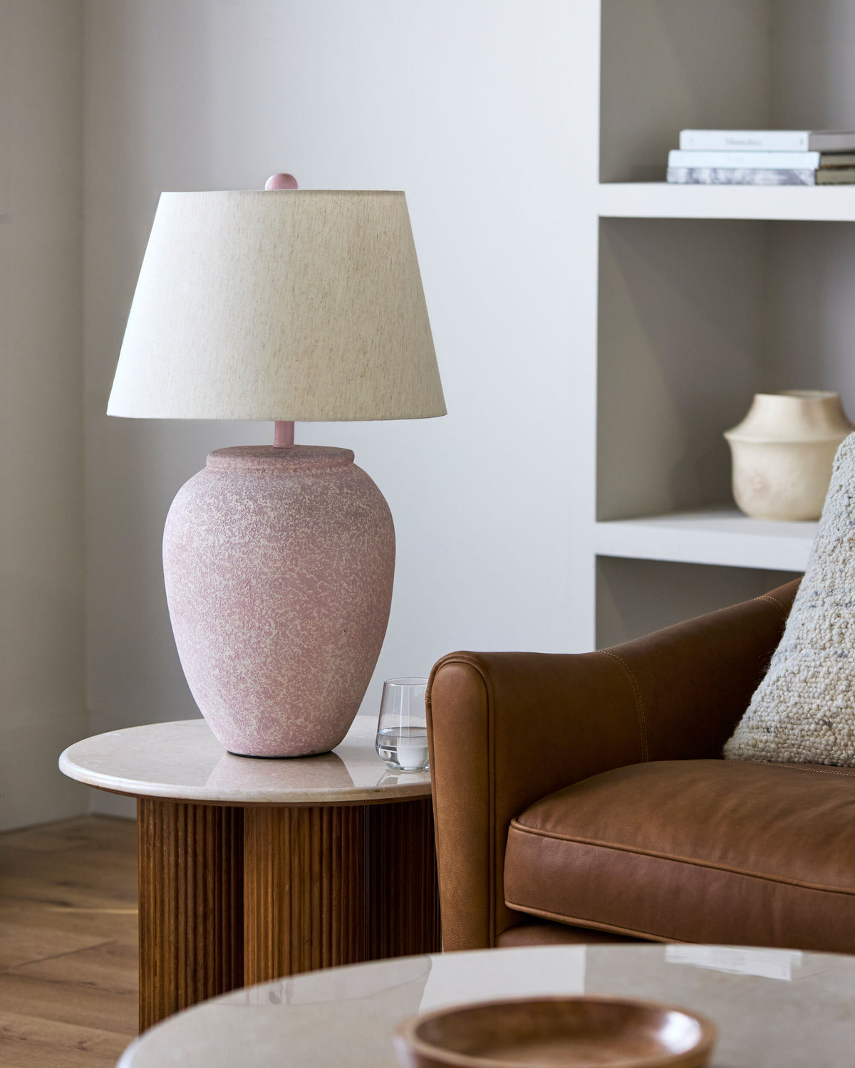 Galdar 30" Paper Table Lamp, Distressed White