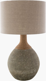 Glacia 32" Glass Table Lamp, Textured Sage, Natural Tan