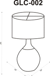 Glacia 32" Glass Table Lamp, Textured Sage, Natural Tan