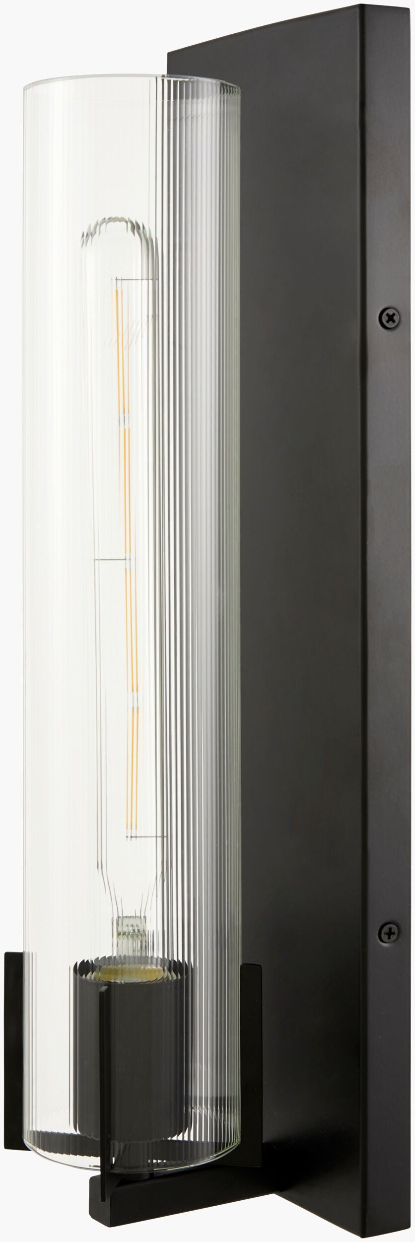 Galve 18" Iron Wall Sconce, Painted Black, Natural Clear