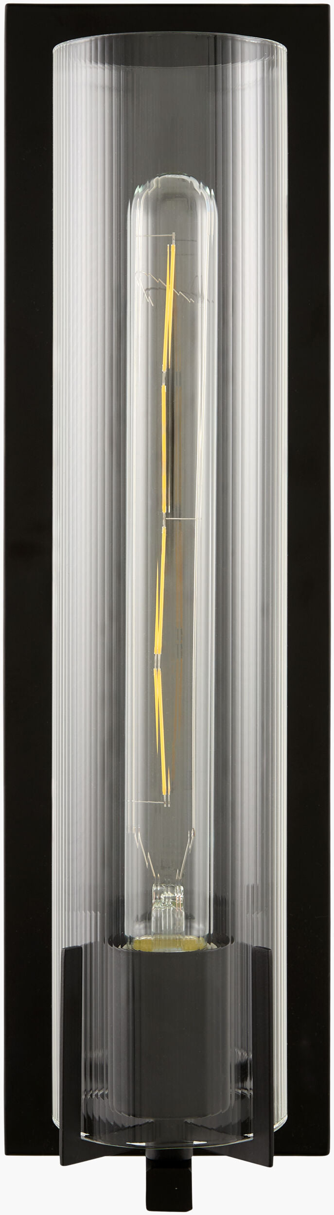 Galve 18" Iron Wall Sconce, Painted Black, Natural Clear