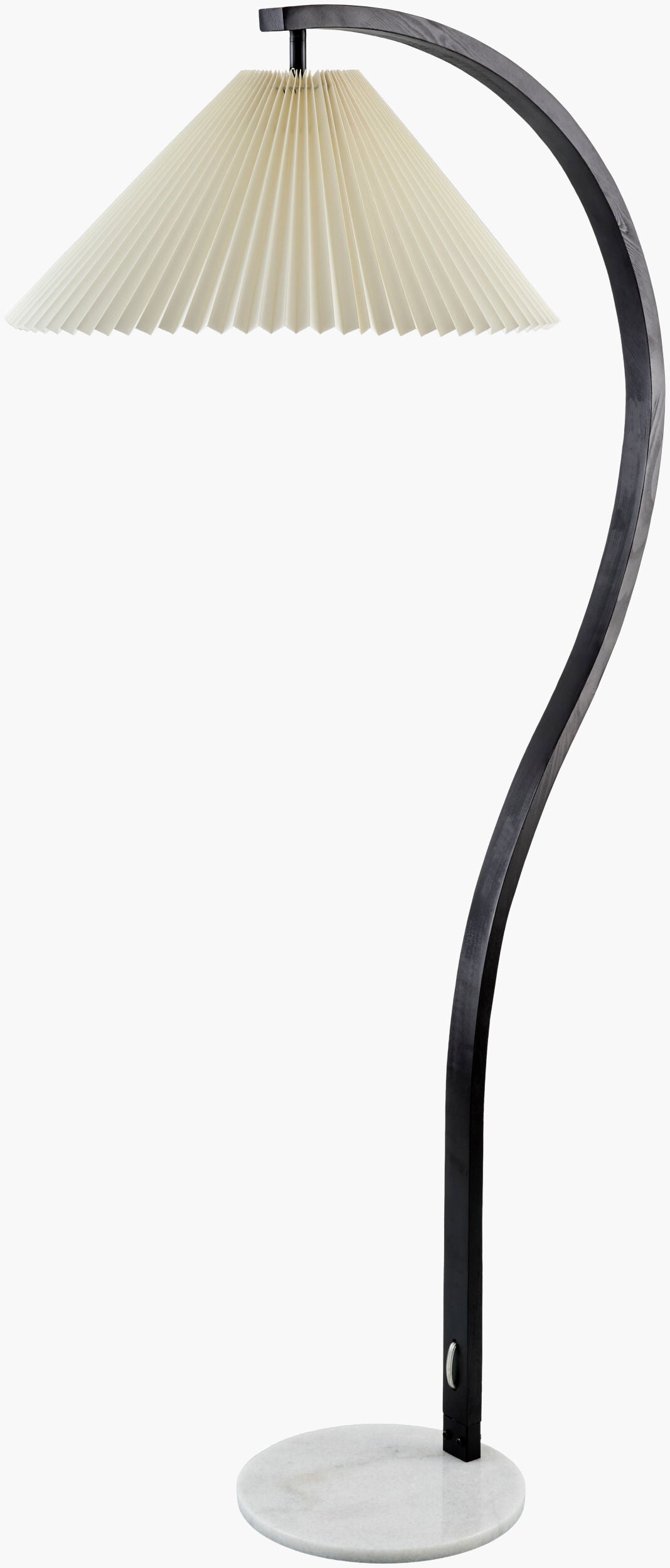 Gumel 60" Rubber Wood Floor Lamp, Painted Black
