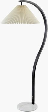 Gumel 60" Rubber Wood Floor Lamp, Painted Black
