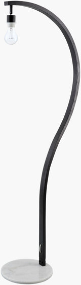 Gumel 60" Rubber Wood Floor Lamp, Painted Black