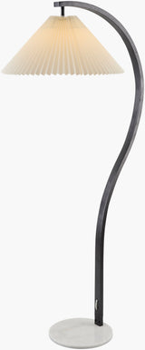 Gumel 60" Rubber Wood Floor Lamp, Painted Black