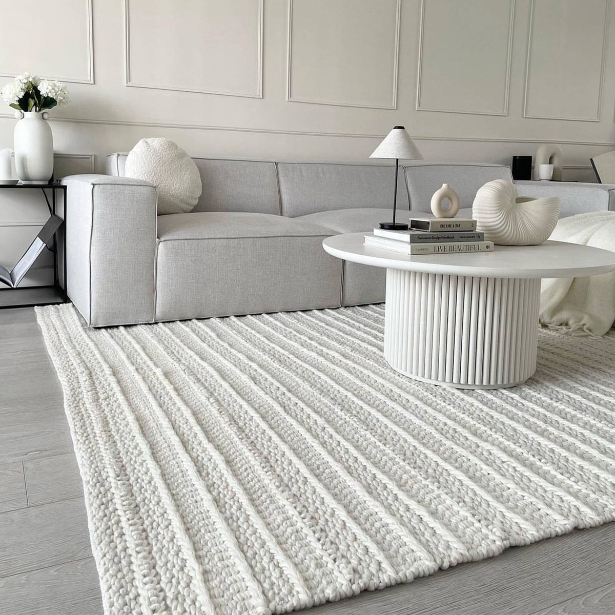 Grayson Rug styled in a living room