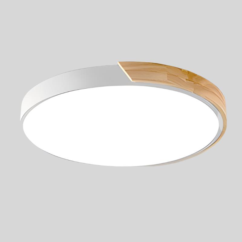 Nordic Wooden Macaron Circular Flush Mount