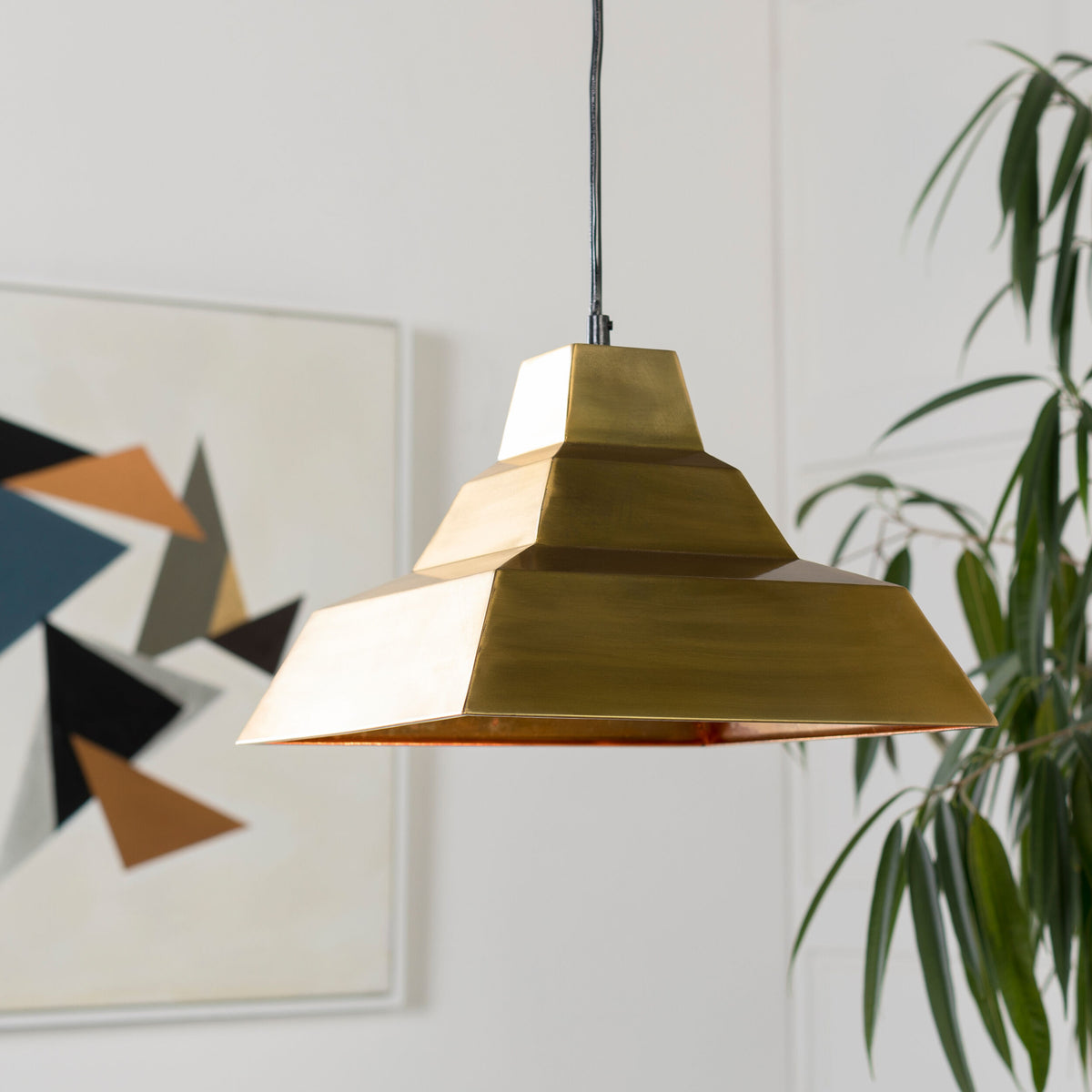 Garrison Brass Pendant Light, Antiqued Metallic Brass