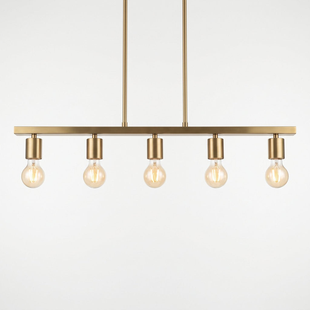 Liniowa lampa wisząca do jadalni 5-punktowa — zdjęcie produktowe na białym tle