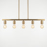 Linear 5-Point Pendant Lamp for Dining Room — Brushed Brass