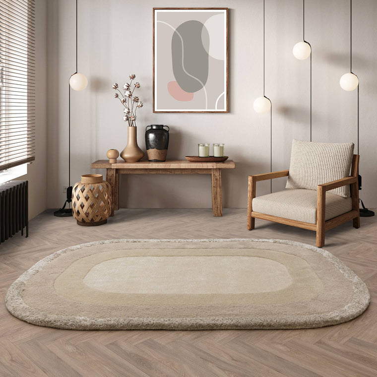 Woven in pure wool — Ombre Wool Living Room Rug — Hand Tufted, Modern, Halo