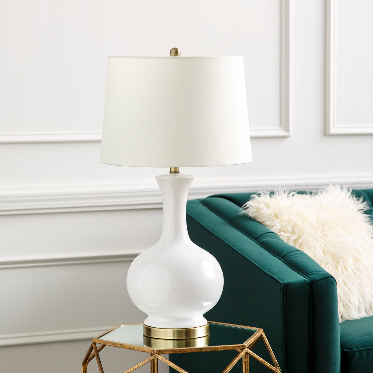 Hepburn 29" Ceramic Table Lamp, Glazed White
