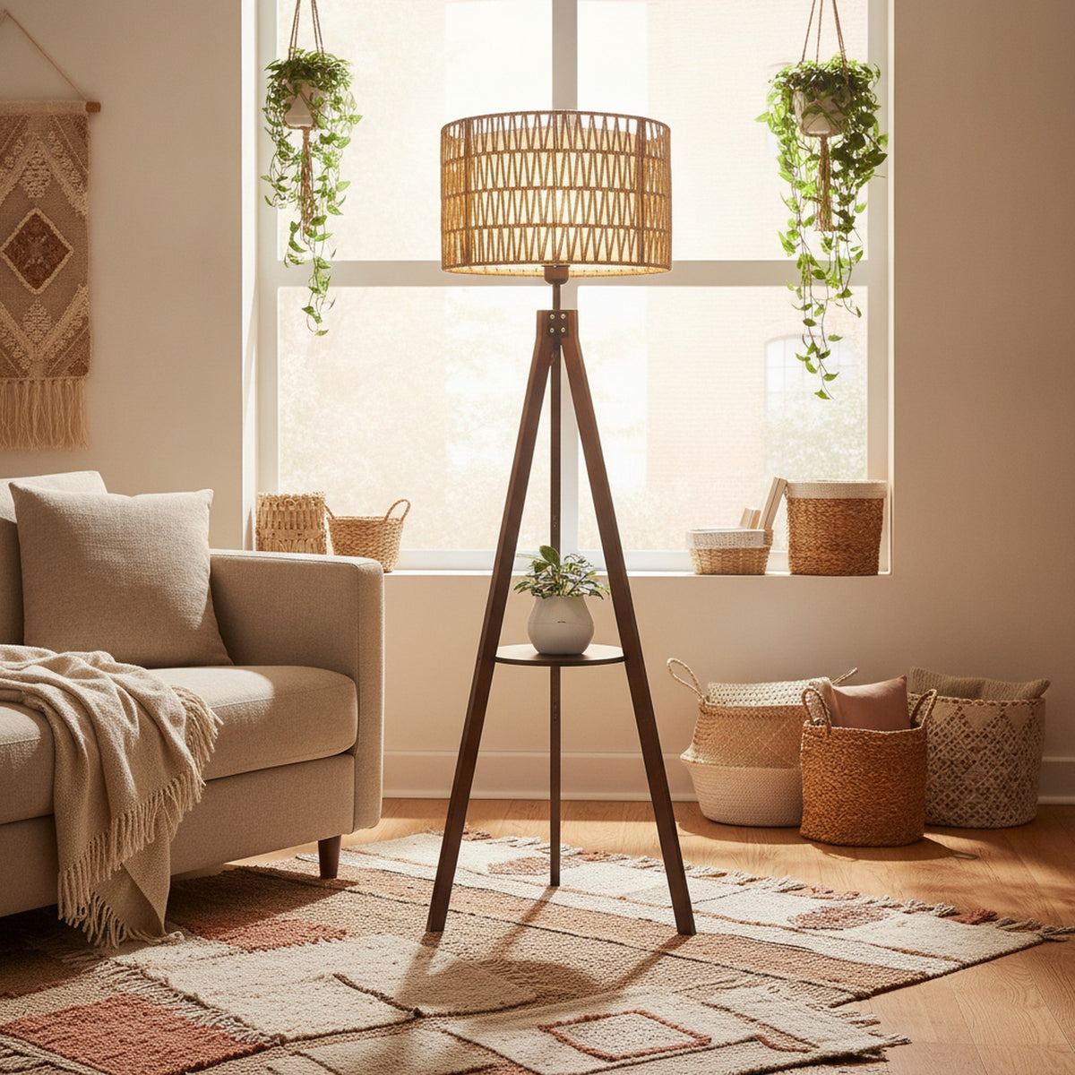 Boho Tripod Floor Lamp — hero — Maison Bruxelle