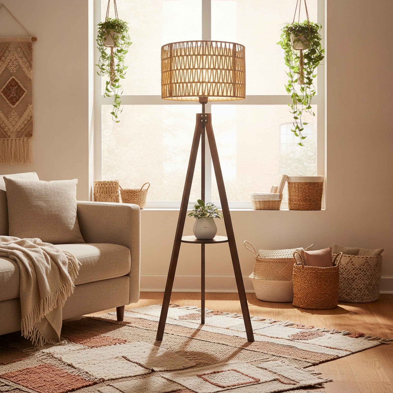 Boho Tripod Floor Lamp — hero — Maison Bruxelle