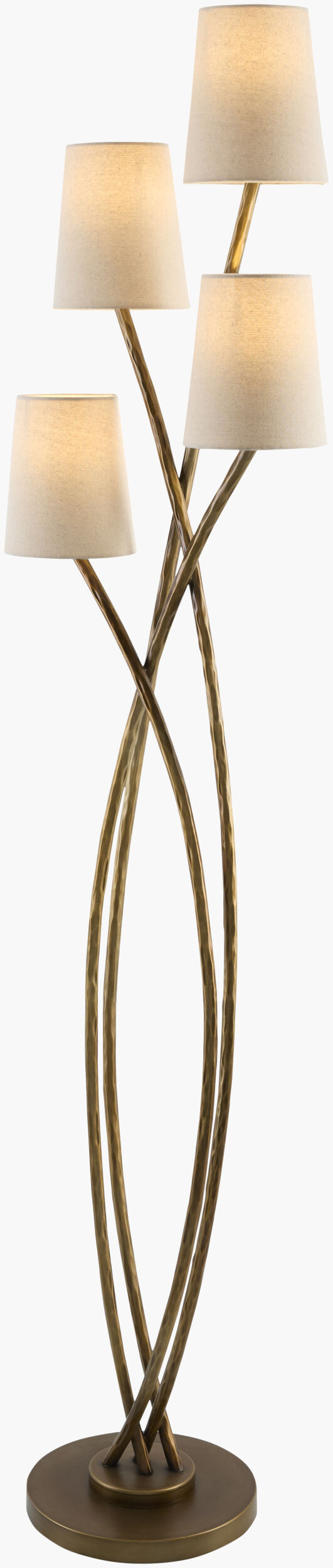 Halora 68" Iron Floor Lamp, Painted Gold