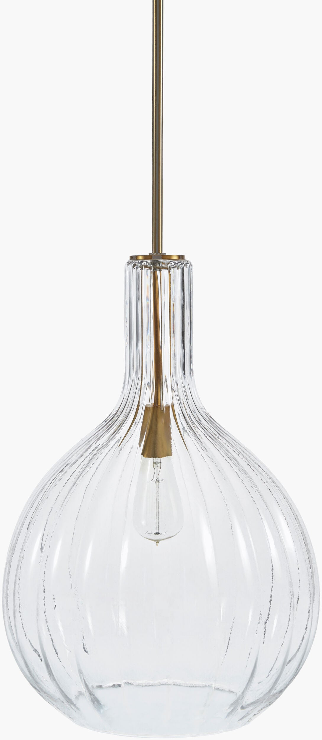 Harpo Iron Pendant Light, Electroplated Gold