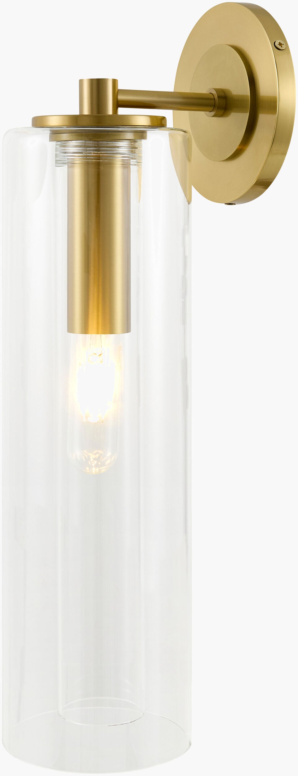 Hashira 19" Iron Wall Sconce, Electroplated Metallic Brass