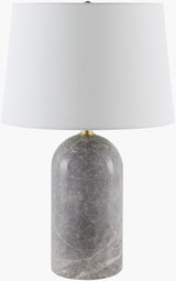 Huriel 24" Marble Table Lamp, Polished Gray