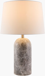 Huriel 24" Marble Table Lamp, Polished Gray