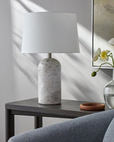 Huriel 24" Marble Table Lamp, Polished Gray