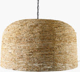 Himavat Rattan Pendant Light, Natural Black