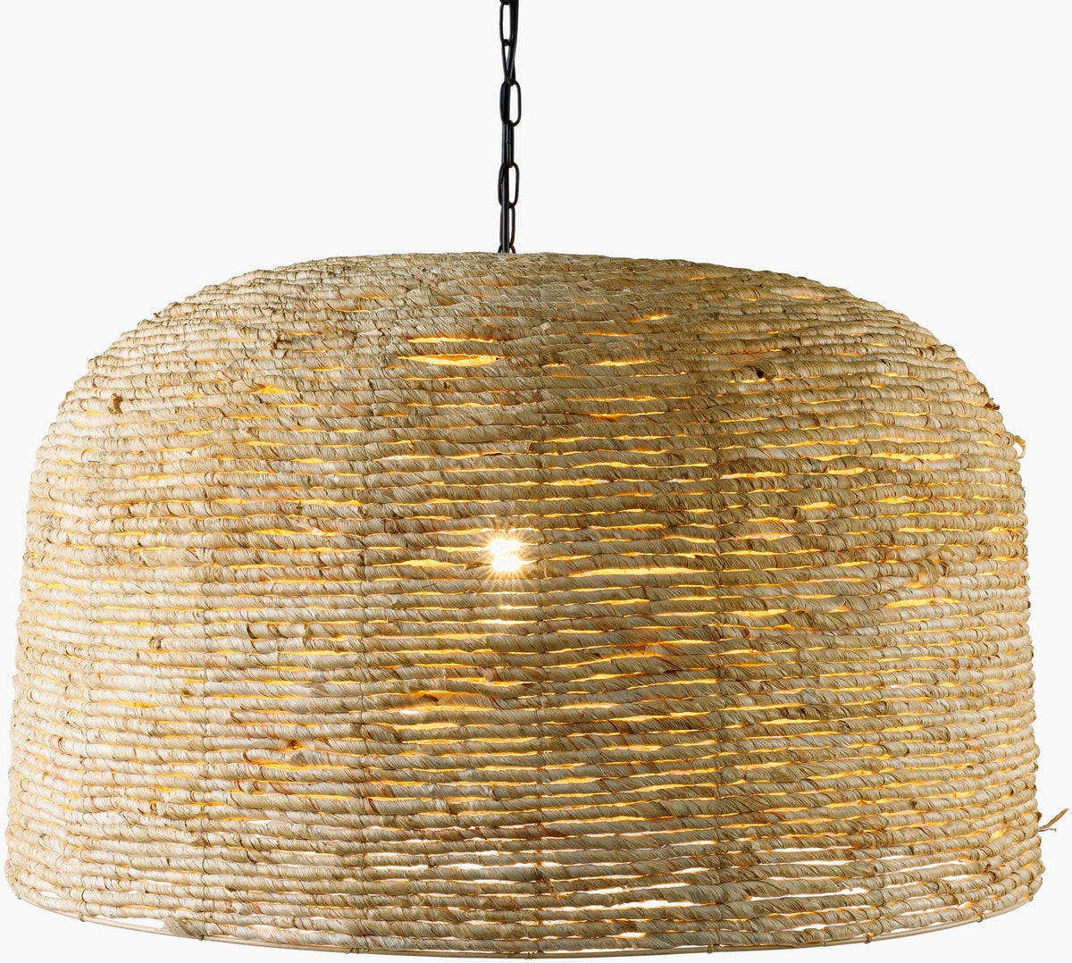 Himavat Rattan Pendant Light, Natural Black