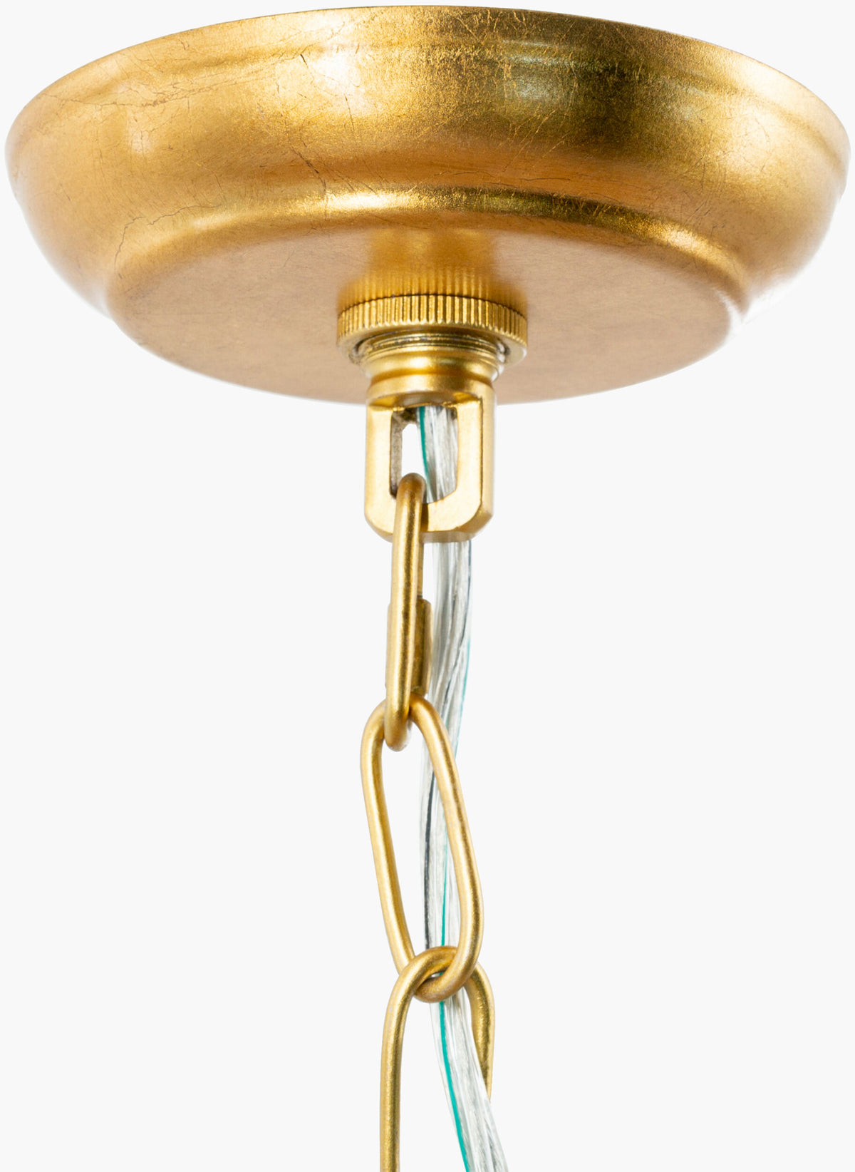 Hawes Steel Chandelier, Powder Coated Gold, Natural Brown