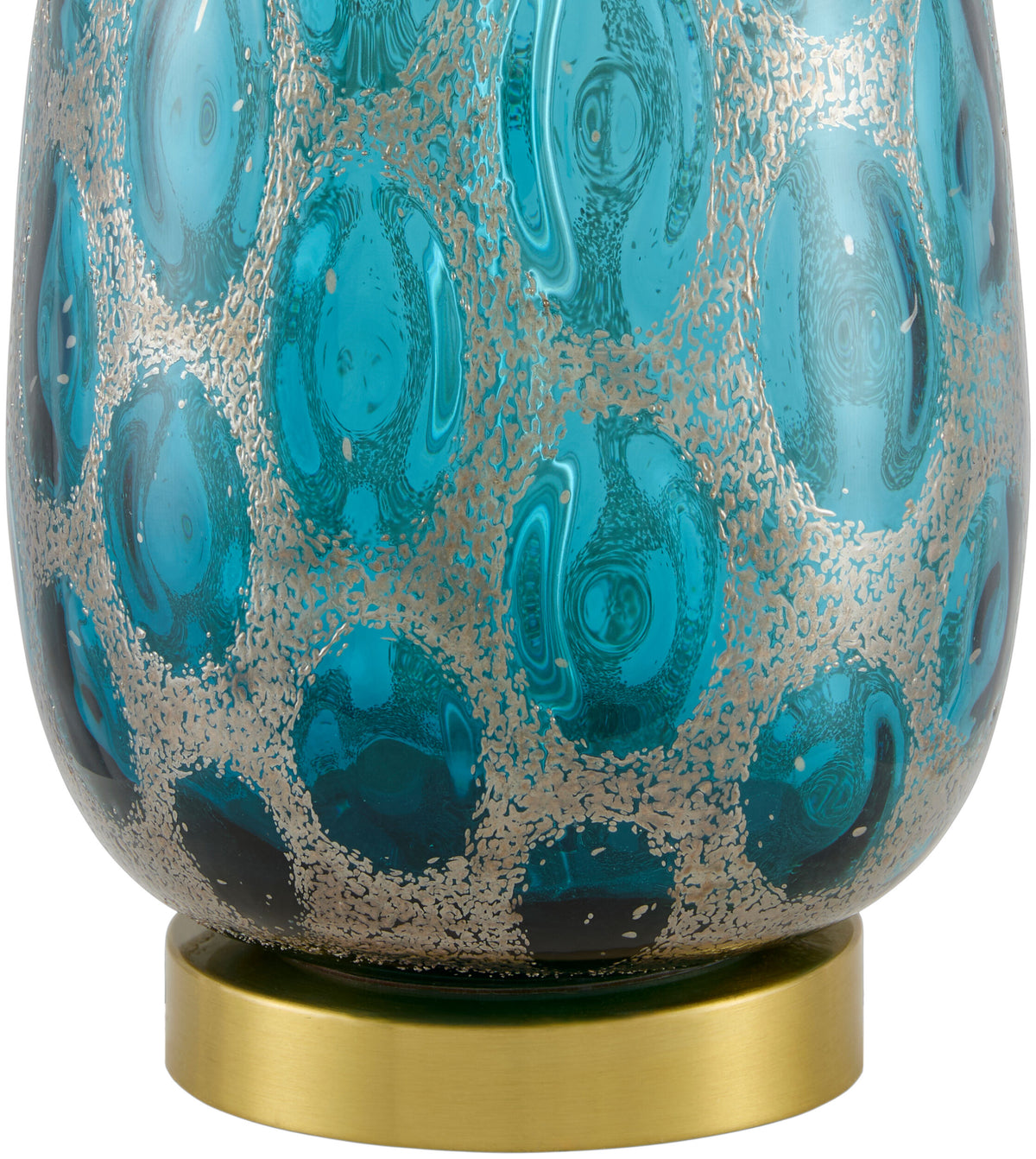 Hexham 28" Glass Table Lamp, Hand Painted Blue