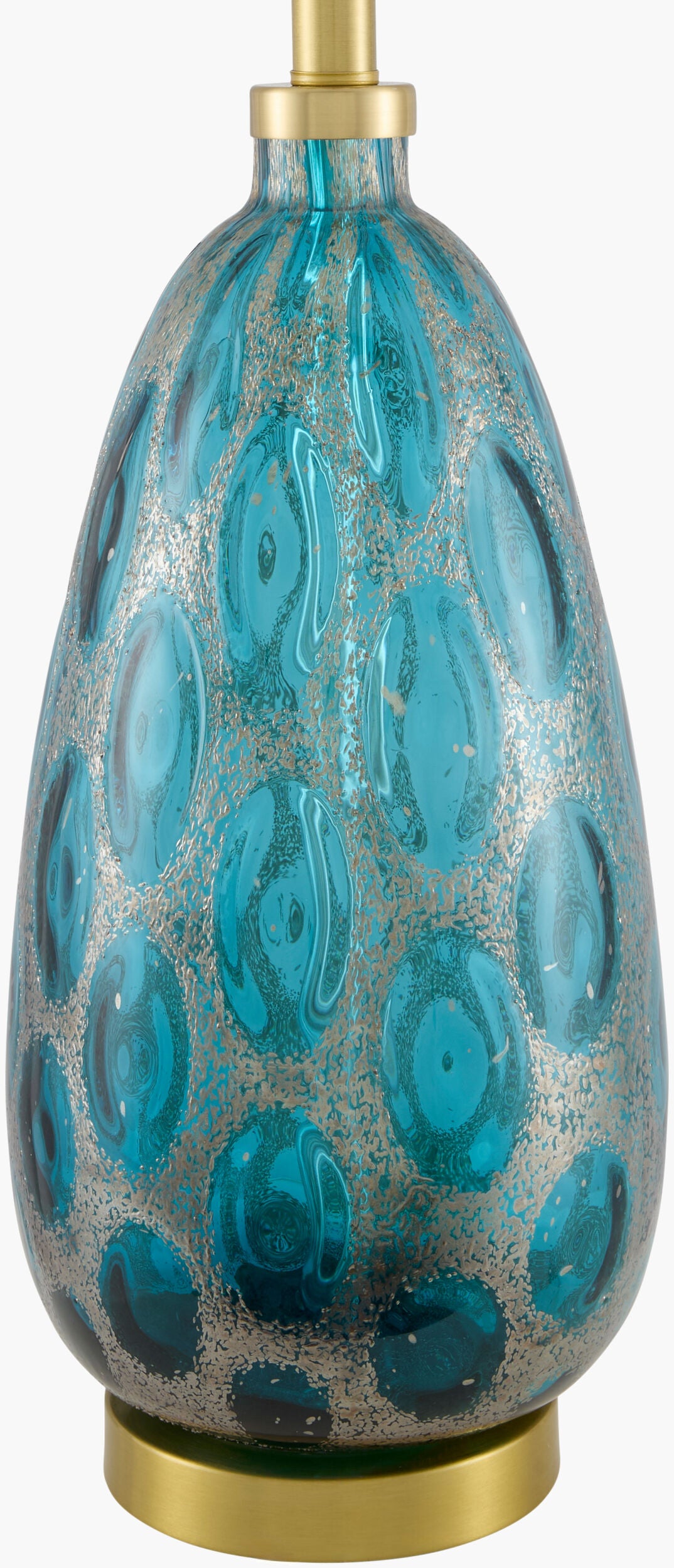 Hexham 28" Glass Table Lamp, Hand Painted Blue