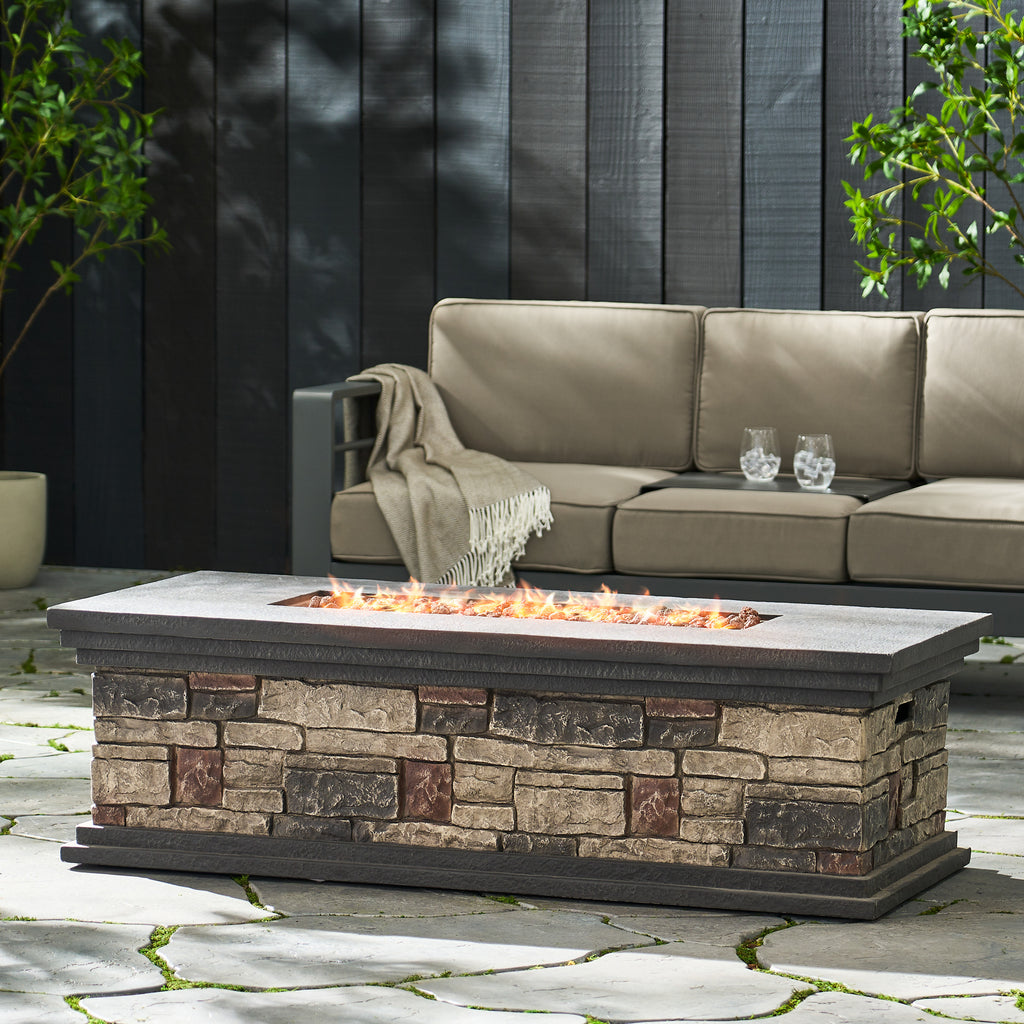 RECTANGLE MGO FIRE PIT - 50 000 BTU(Tank Cover not