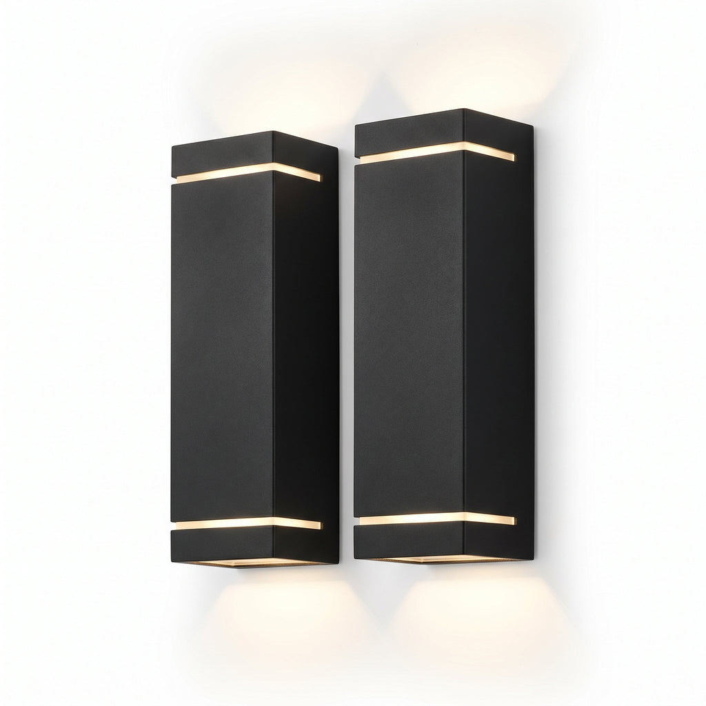 Modern LED Outdoor Wall Sconce Pair - Product Image