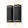 LED Outdoor Wall Light – Pair Black Modern 12"
