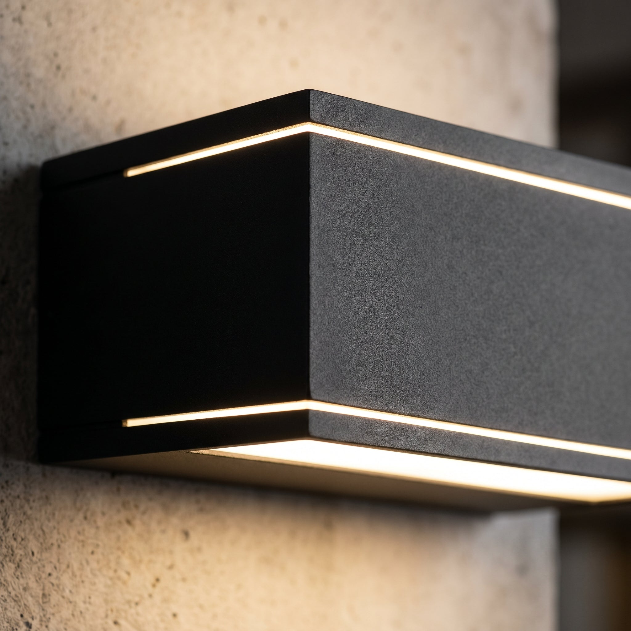 Modern LED Outdoor Wall Sconce Pair - Detail