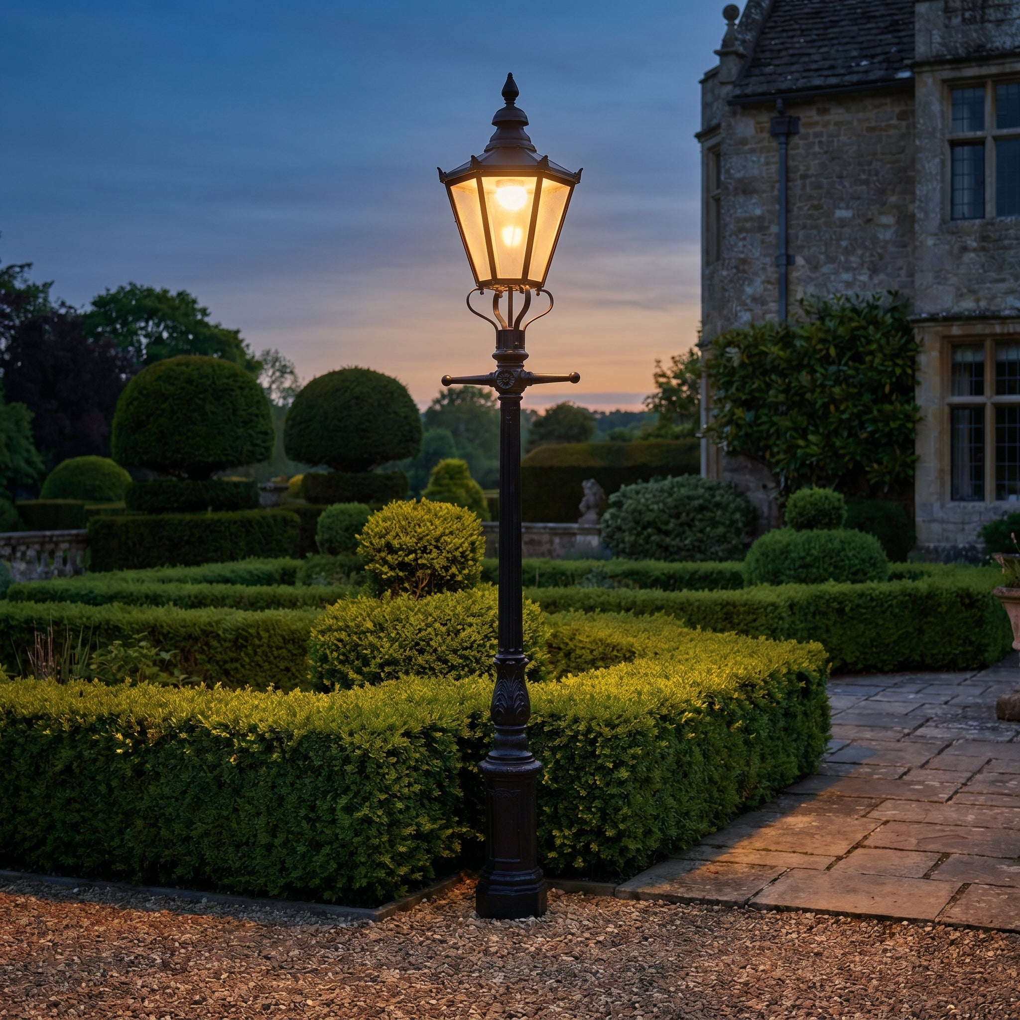 Cast Iron Garden Lamp Post - Lifestyle
