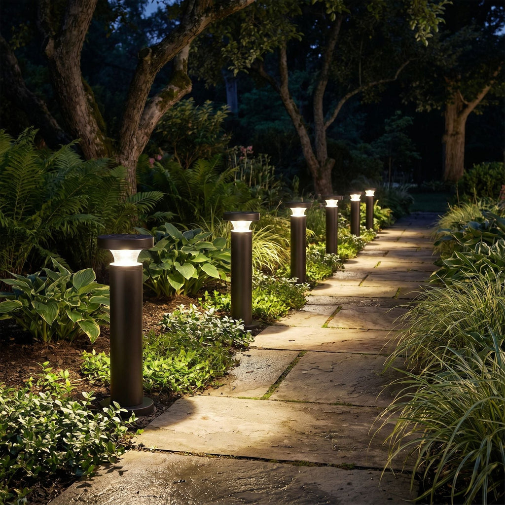 Solar Bollard Path Lights Set - Alternate Angle