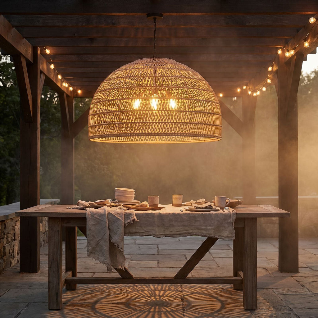 Rattan Outdoor Pendant - Lifestyle