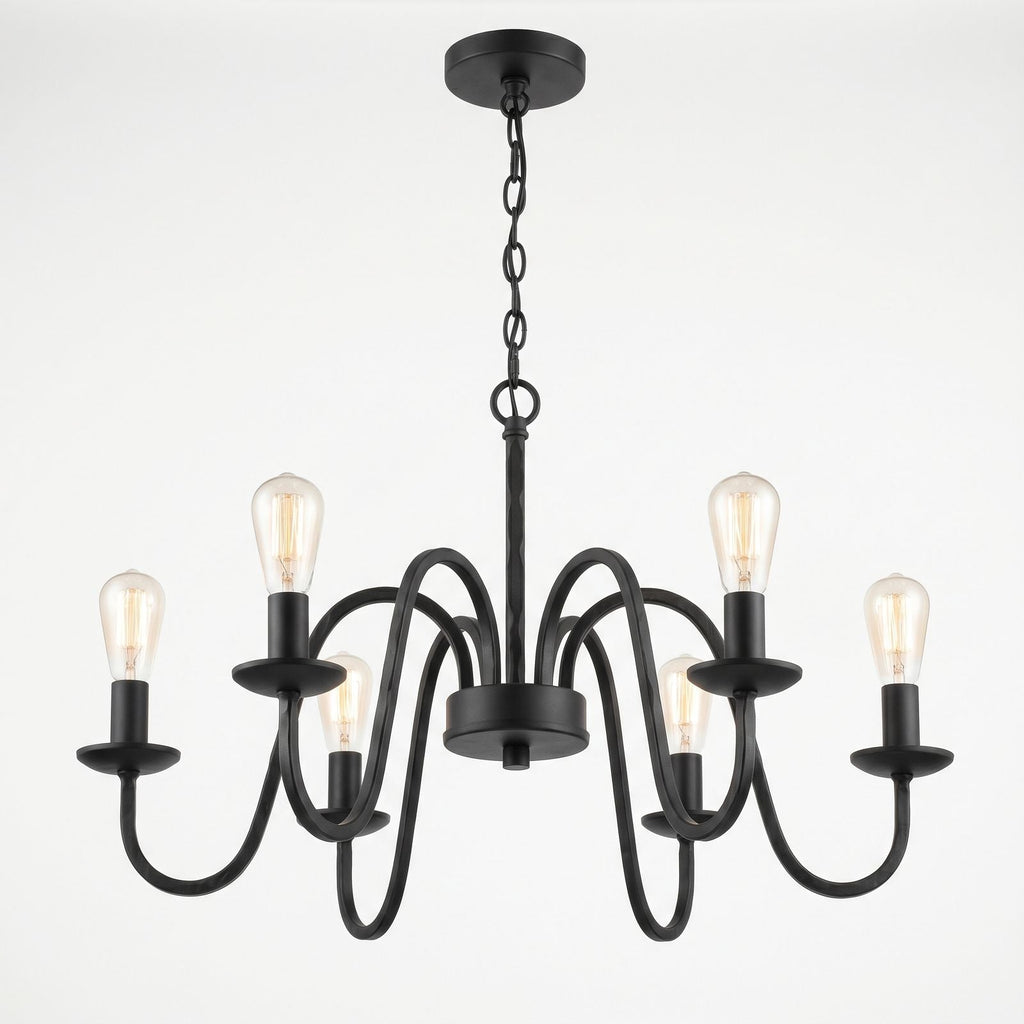 Outdoor Chandelier Black Iron - Product Image