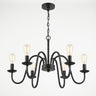 Outdoor Chandelier – Black Iron 6-Arm, Gazebo