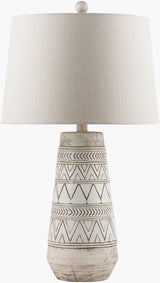 Imelde 26" Resin Table Lamp, Painted Tan, Cream