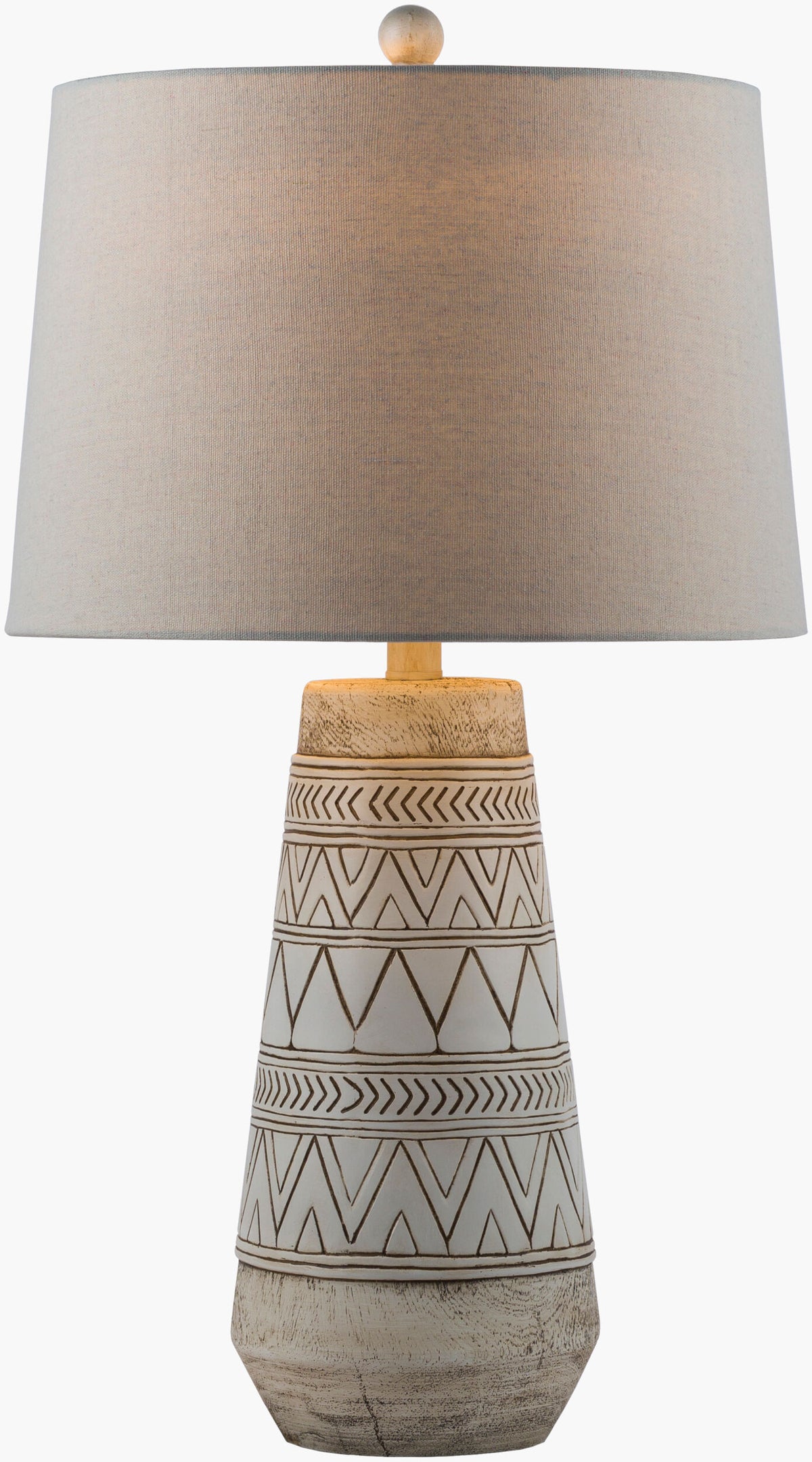 Imelde 26" Resin Table Lamp, Painted Tan, Cream