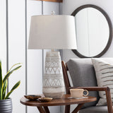 Imelde 26" Resin Table Lamp, Painted Tan, Cream