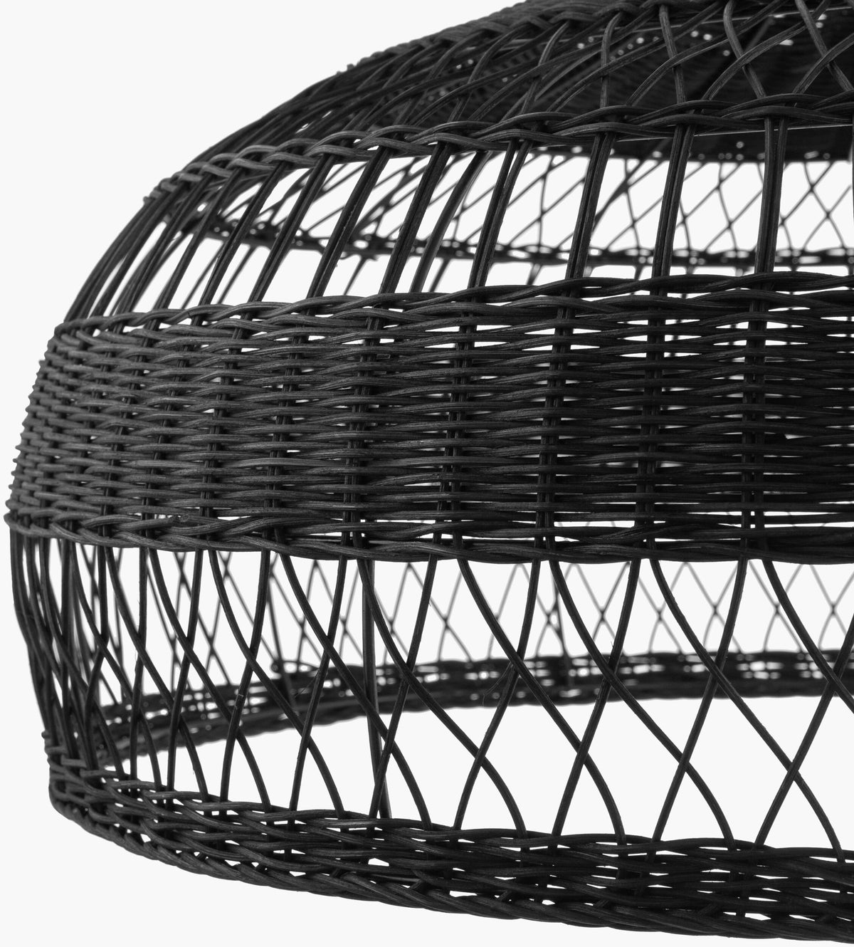 Immerse Rattan Pendant Light, Colored Black